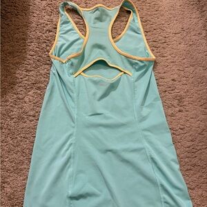 Adidas Teal Racerback Tank with Yellow Trim